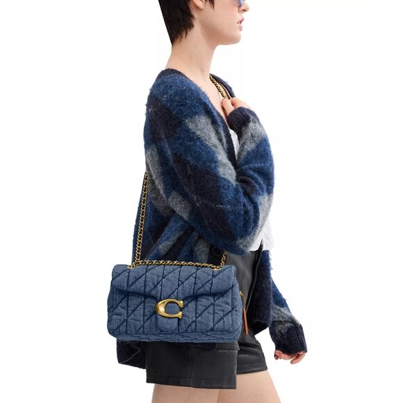 Coach Quilted Tabby 26 Medium Denim Shoulder Bag - Picture 6 of 14